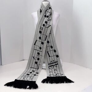 Musiclothes By Edgerton Vintage Music Notes Scarf Copyright 1982